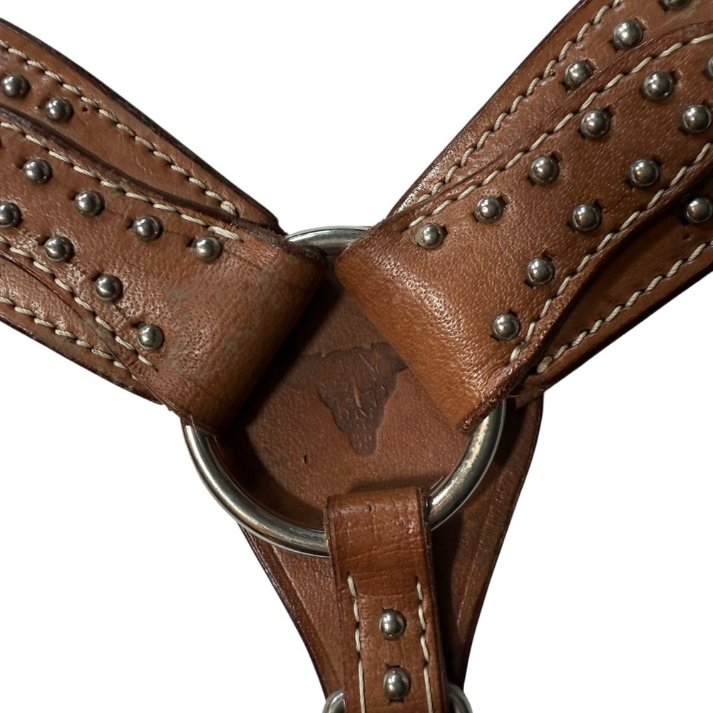Elegant Brown Leather Horse Breast collar - Picture 4 of 16